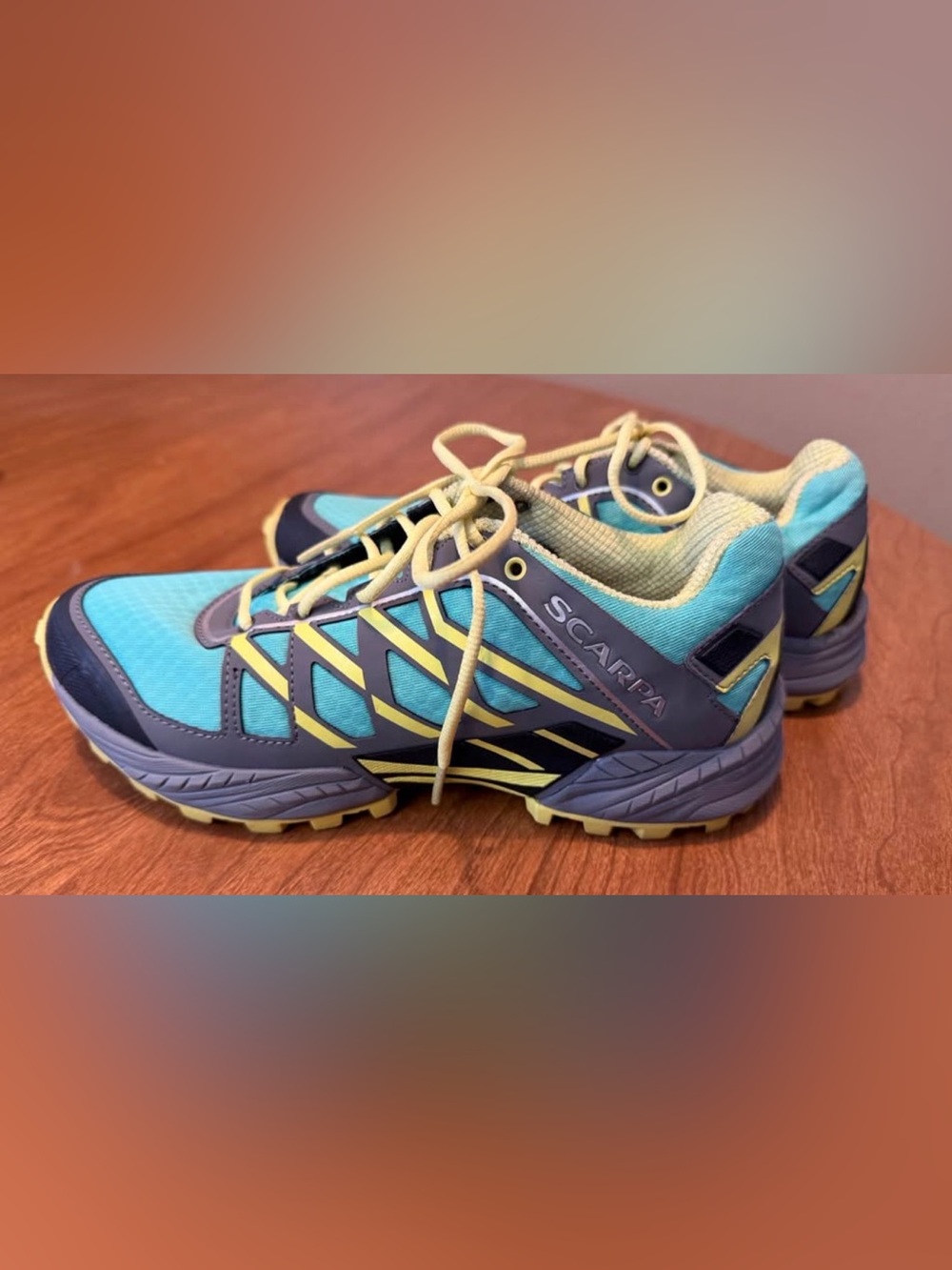 Scarpa Women's Teal and Yellow Trail Running Shoes